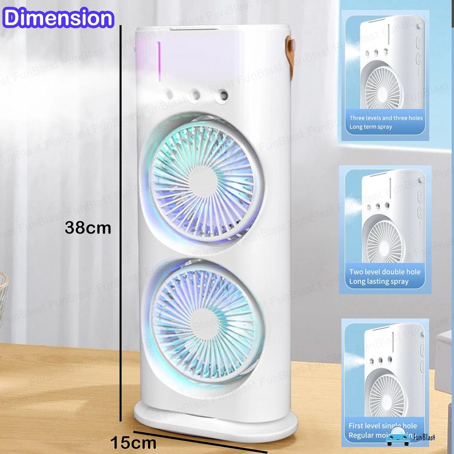 Dynamic Mini Evaporate Air Cooler with 7 Colors LED Light ( Mini Cooler )