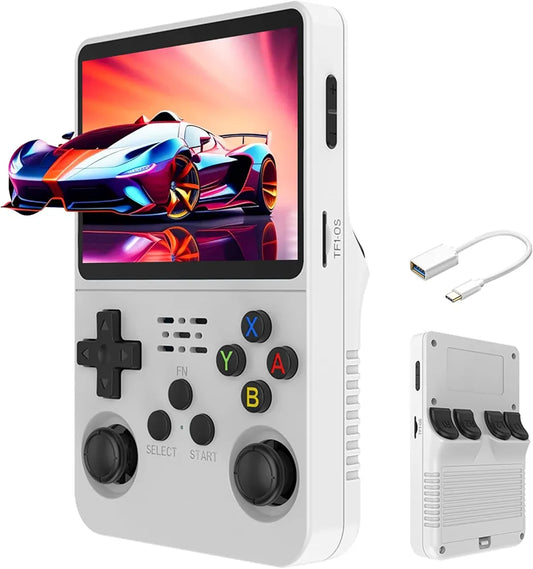 R36S Retro Handheld Game Console 3.5 inch Preinstalled Emulator System White